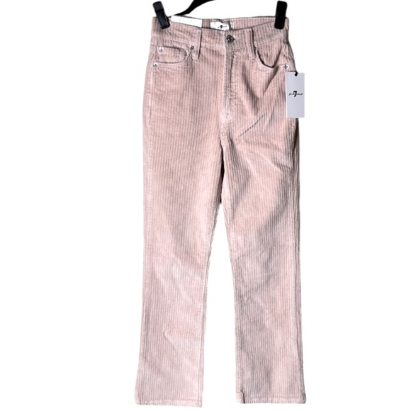 7 For All Mankind NWT Ultra High Rise Slim Kick Flare Corduroy Pants Rose - 24 - Picture 15 of 16